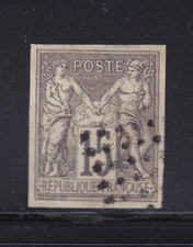 French Colonies Scott # 33 VF used neat cancel nice color scv $ 73 see pic !