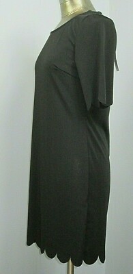 NWT Acevog Black Scalloped Dress Womens Size L Chest 34 Short