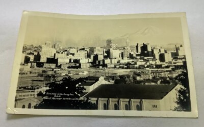 Seattle Washington and Mount Rainier 60 Miles in Distance - Smith Tower - 1941 