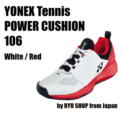 YONEX Tennis Shoes POWER CUSHION 106 SHT106 114 White / Red | eBay