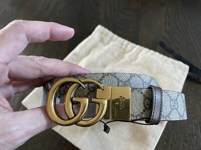 Gucci Marmont GG reversible belt Sz 80cm 659417 92TIC Brown  display picture 1