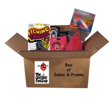 BOX OF PRANKS - Hand Buzzer Whoopee Cushion Itch Powder Jokes Pranks Gags Fun