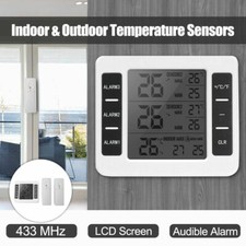 Wireless Digital Thermometer Temperature Indicator Meter Alarm Freezer 2 Sensor
