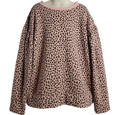 Childrens Place Girls Sweater Size 10-12 Pink Animal Print