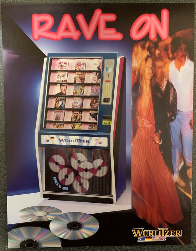 WURLITZER Rave On Jukebox Flyer Advertising Brochure - 1997 - Box Shipped