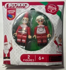 BLOKKO Mr & Mrs Santa Claus Holiday Collection Minifig Style Figures NEW SEALED
