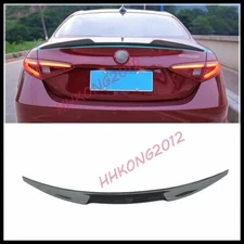 Real Carbon fiber Tail Trunk Wing Lip Spoiler Trim For Alfa Romeo Giulia 17-21