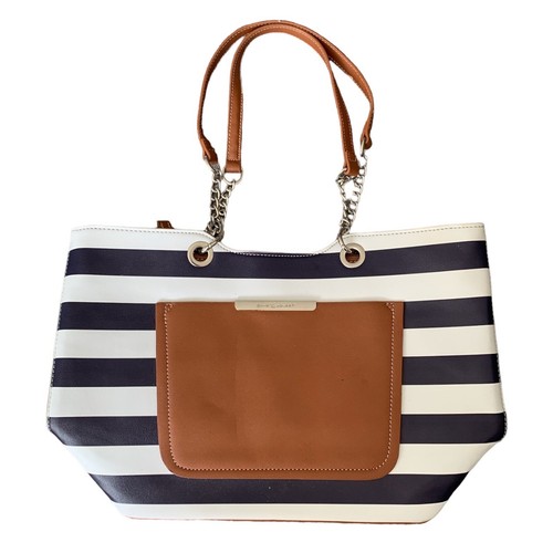 Striped Shoulder Bag. Stripy Blue And White. David Jones Large Designer Shopping - Picture 7 of 7
