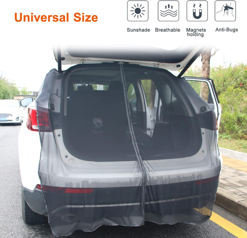 Car Tailgate Mesh Screen for SUV Van, Breathable Magnetic Car Tent for Tail Gate - Picture 2 of 12