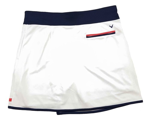 NWT Callaway Womens Skort Skirt Truesculpt Opti Dri White Pink Navy - Picture 2 of 2