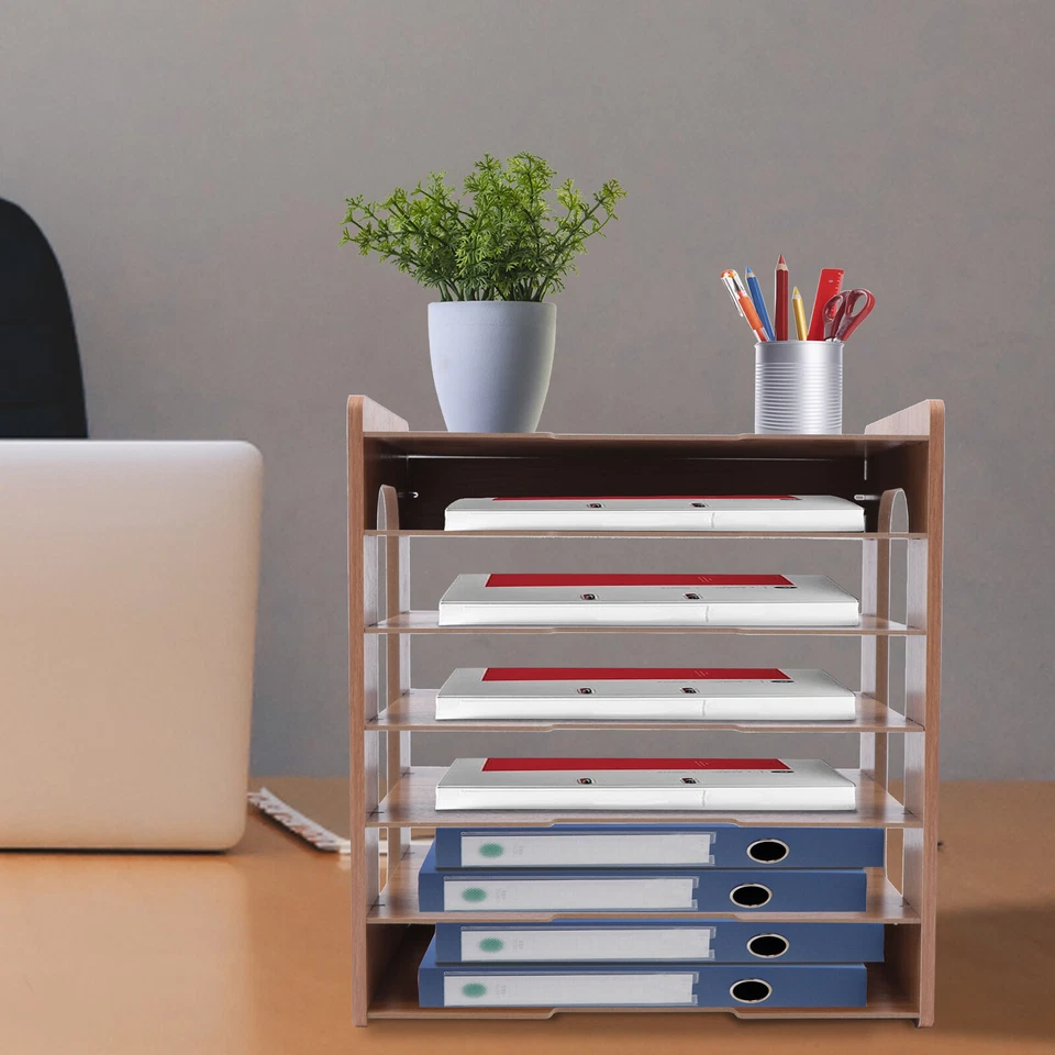 7 Tiers Desk File Organizer Holder Office A4 Paper Letter Tray Document Storage - Image 4 of 4
