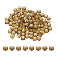 100 StüCk 8Mm Runde Keramikperlen, Gefleckt Beige FüR Porzellan