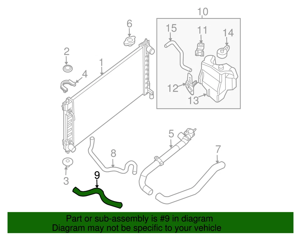 Manguera enfriador de aceite de transmisión inferior genuina Nissan 2007-2012 Altima 2.5 21632JA00 Foto 2 de 3