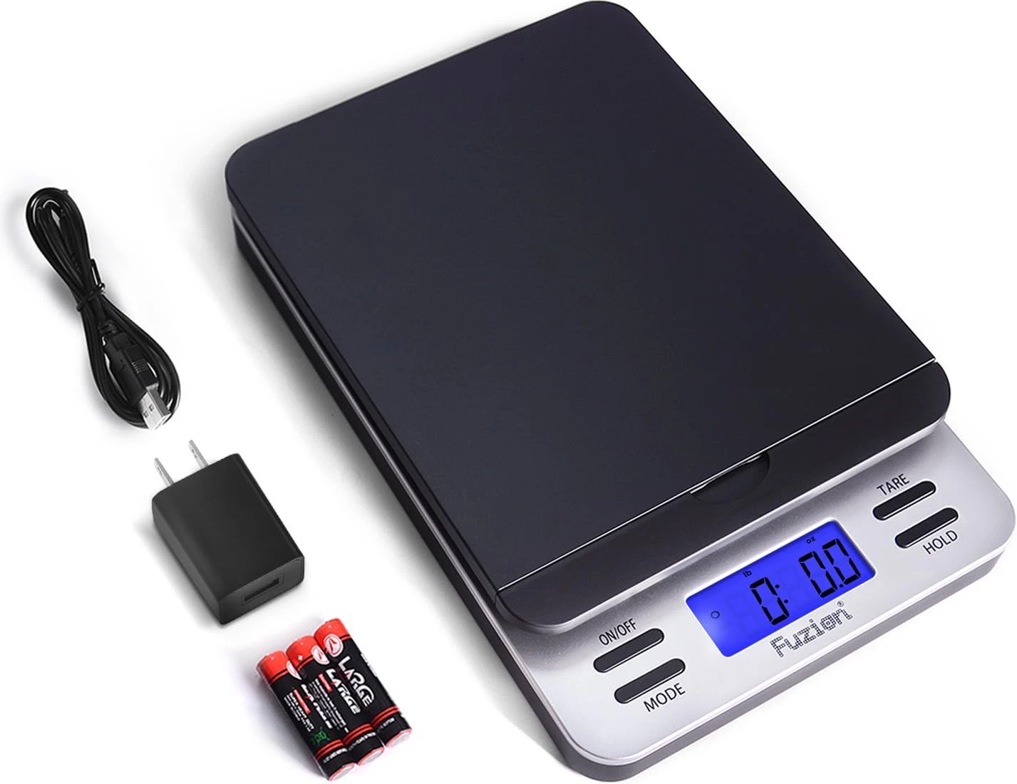 Fuzion Shipping Scale, Accurate Digital Postal PS1, Black with Flip-up Lid