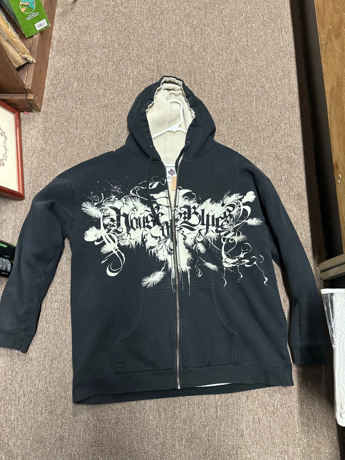 Vintage house of blues thermal lined y2k hoodie sweatshirt XXL