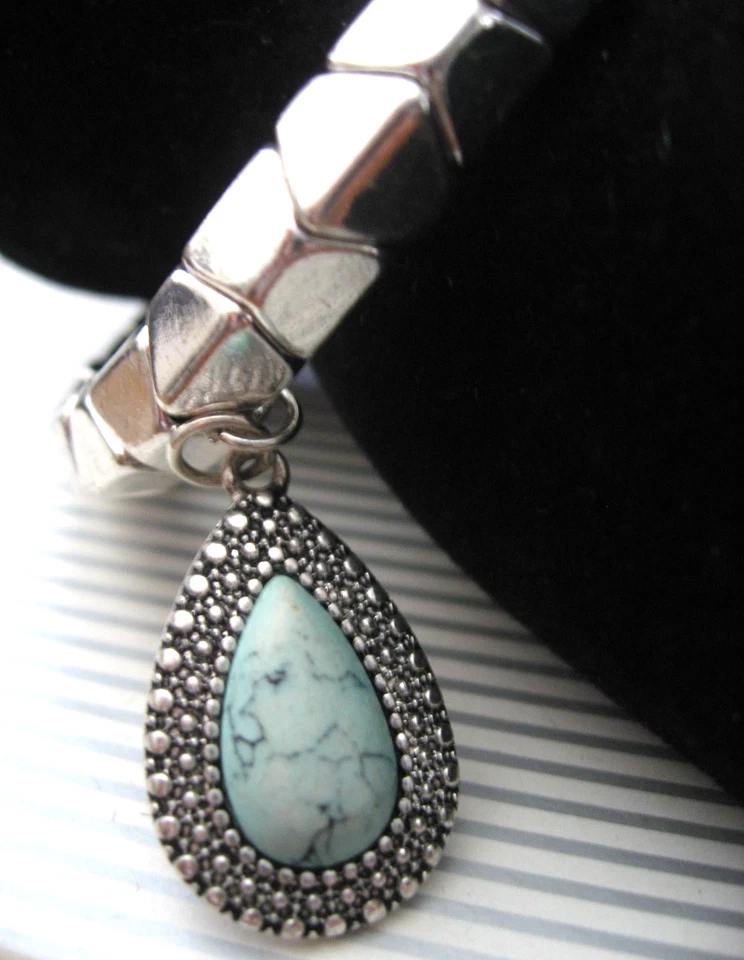 Pulsera Samantha Wills Badort Lágrima Azul Pálido en Plata Boho Playa Vibraciones Nueva Foto 4 de 4