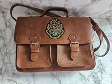 Image of Harry Potter Hogwarts Brown Faux Leather Messenger Satchel Shoulder Bag
