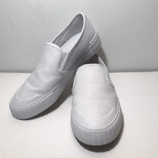 Women's Taos White Canvas Double Vision Slip On Casual Shoes Arch Support Sz 8