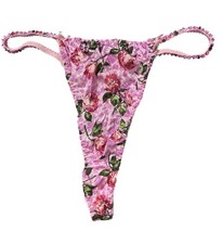 Vintage 90s Frilly Ruffle Shiny Satin Rose Floral Pink Panties Size 8/M