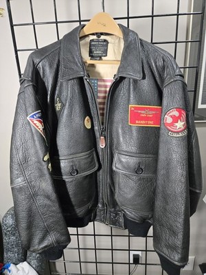 Vintage AVIREX Type G-1 Leather Flight Bomber Jacket M Russian USA