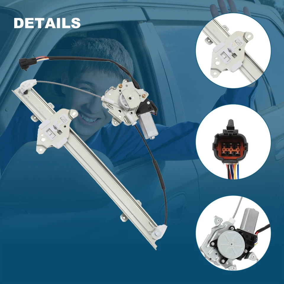 For 2007-2012 Nissan For Tiida Power Window Regulator w/ Motor Front Left - Image 4 of 4