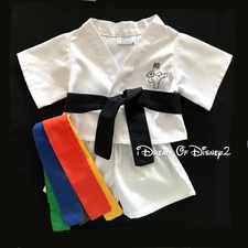 Build-A-Bear RETIRED KARATE OUTFIT, 6 BELTS Teddy Clothes MARTIAL ARTS Costume