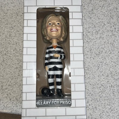 Hillary For Prison Hilllary Clinton Bobble Head Doll 2016 Campaign New in Box