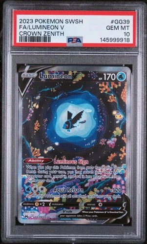 2023 Pokemon SWSH Fa/Lumineon V         Crown Zenith GG39 English NM PSA 10