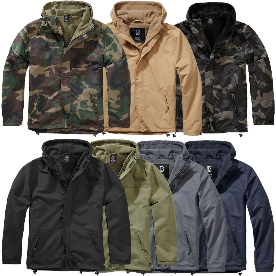Brandit cortavientos cremallera frontal S-7XL chaqueta cortavientos forrada cremallera exterior impermeable