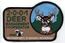 2001 MICHIGAN DNR SUCCESSFUL DEER HUNTER PATCH -BEAR-TURKEY-ELK-MOOSE-FISHING