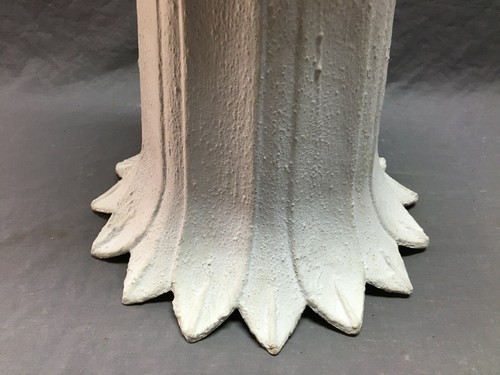 Vintage 19" Tall Cast Aluminum Urn Shabby Plant Stand White Chic Old 1677-21B - 第 10/12 張圖片