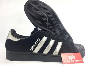 NEW! adidas Originals SUPERSTAR SHOES B41987 CORE BLACK Metallic Silver  Gray s1 | eBay