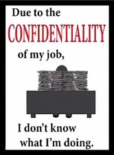 Due to The CONFIDENTIALITY of My Job I Don't Know What I'm Doing Office MAGNET
