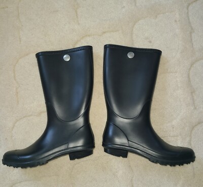 Womens Ugg Black Rain Boots - size10 | eBay
