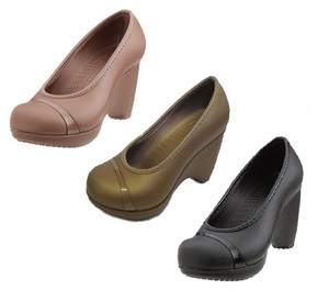 Donna Crocs Leggero Mocassini Scarpe con tacco a zeppa misura uk2/uk3: Lena | eBay