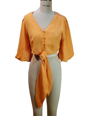 Truth NYC Midriff Tie Melon Blouse Size M New