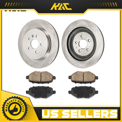 51489 1612 Rear Disc Rotors + Brake Pads for 13-19 Ford Explorer Taurus Lincoln