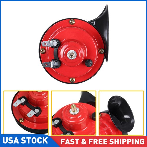 1x 12V 300DB Super Loud Train Horn Waterproof Motorcycle Car Truck SUV Boat Red