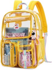 Clear Backpack Heavy Duty Transparent Backpacks Stadium Approved Yellow