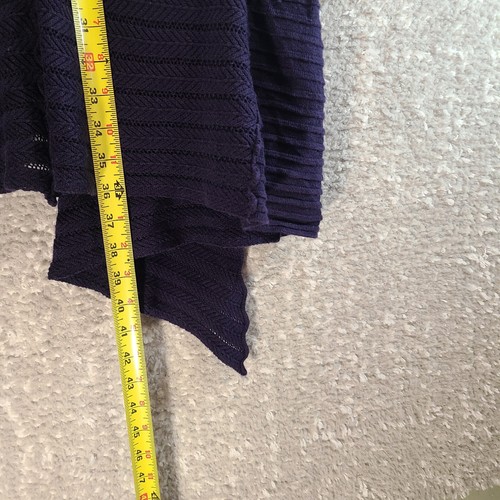 Anthropologie Guinevere Navy Blue Open Short Sleeve Cardigan Sweater Size Large - Picture 5 of 11