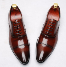 Mens Real Leather Business Leisure Shoes Oxfords Work Office Derby Wedding 38-44