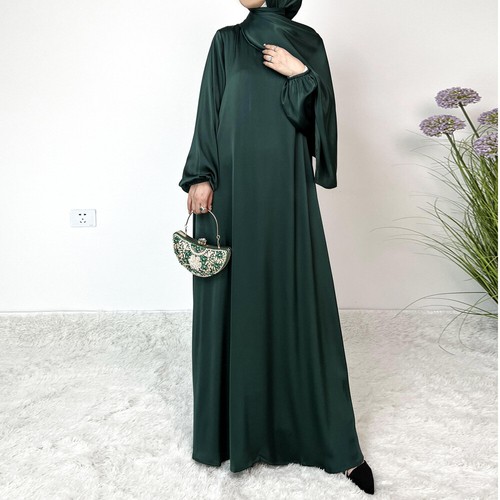 Muslim Abaya Temperament Elegant Loose Fitting Long Robe Dress Ethnic Clothing - Bild 11 von 28