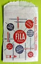 BUSTINA PUBBLICITARIA *FILA PENNA A SFERA*ANNI 60,CONTIENE CARTA VETRATA.