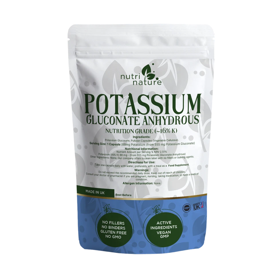Potassium Gluconate 88mg Potassium per capsules No Fillers - Image 2 of 2