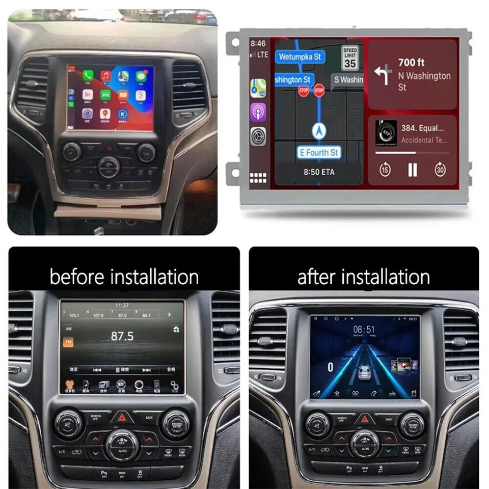 适用于 2015 - 2021 道奇挑战者充电器 Android 14.0 CarPlay 汽车立体声收音机 GPS — 第 4/4 张图片