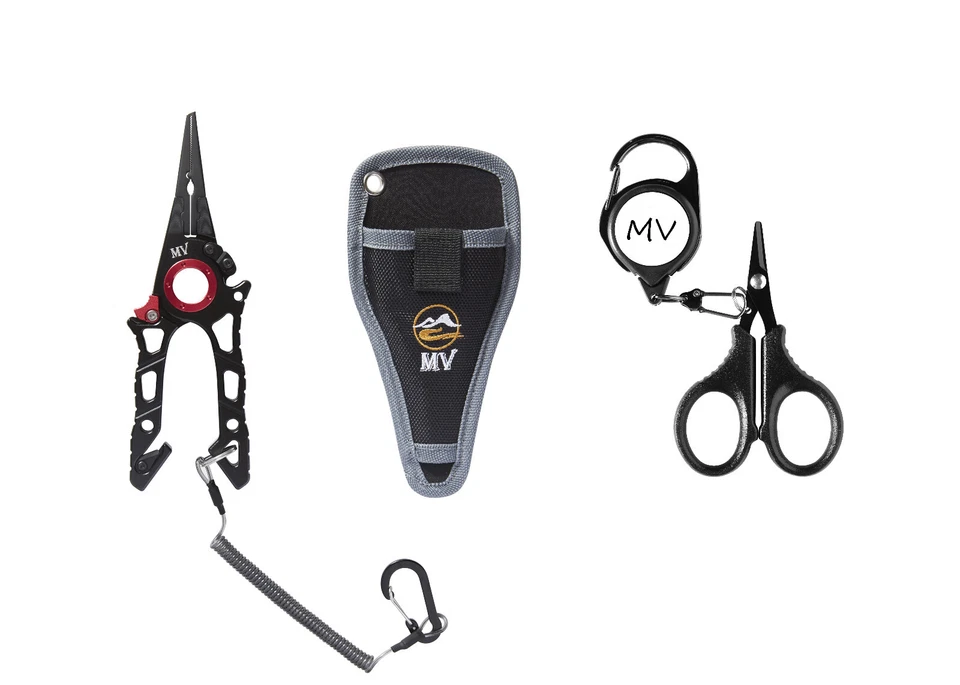 Combo de alicates de pesca y tijera de bloqueo MV A1X, alicates de anillo dividido de aluminio Foto 2 de 4