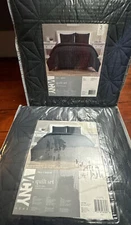 New VCNY Home 3 Piece Full/Queen Quilt Set Kaleidoscope Grey E96168 Black Dark