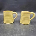 Pair of Frankoma Pottery Coffee Mugs Yellow