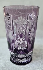 SINGLE Ajka Marsala 5 1/4" Cased Cut to Clear Lavender Purple Highball Tumbler