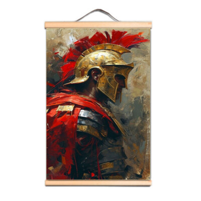 Retro Spartan Warrior Poster Scroll Painting Wall Chart Room Office Wall Decor 0